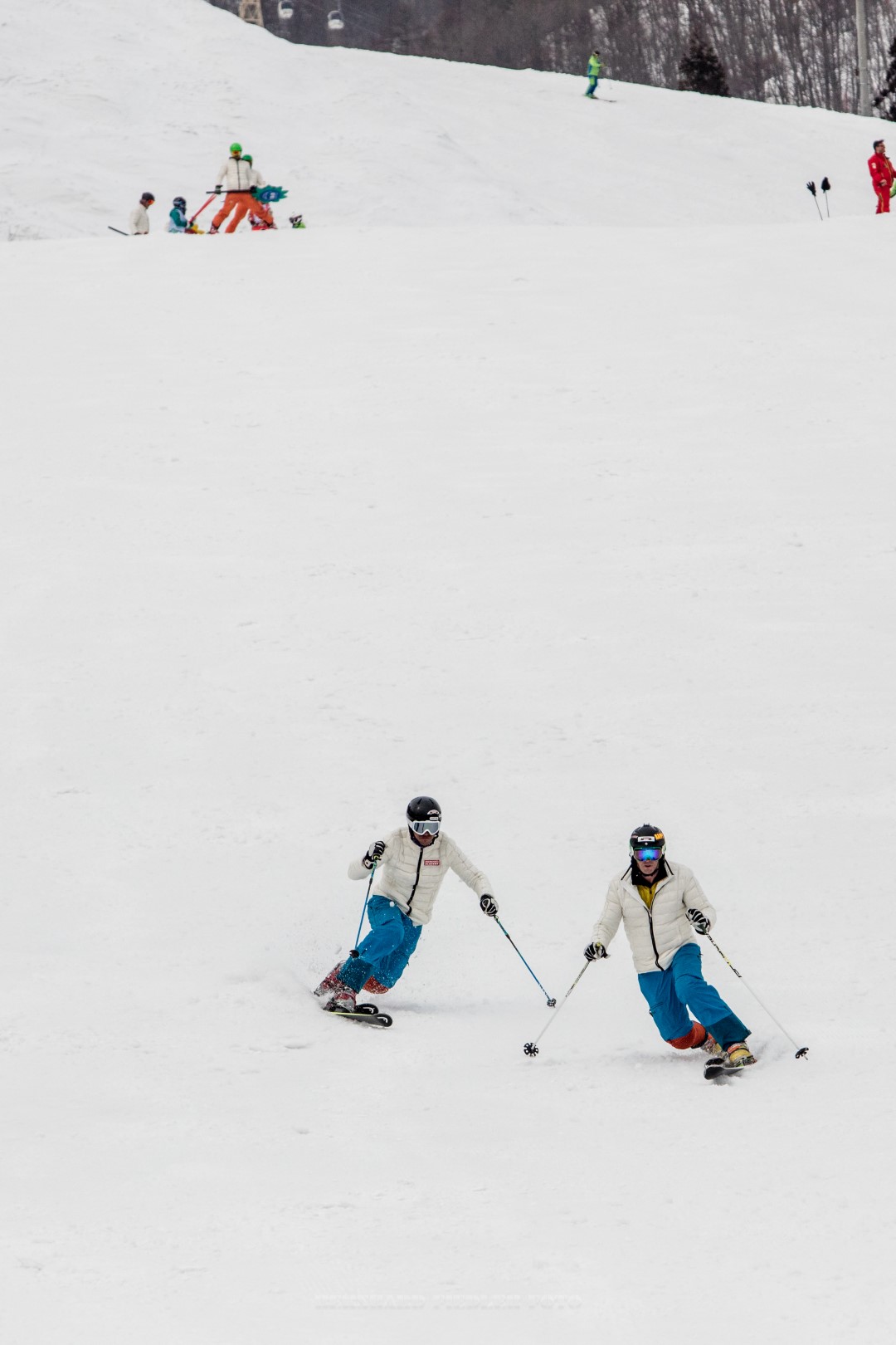 IVSI Kongress 2017 in Hakuba - zwei Skilehrer bei einer Telemark Demofahrt